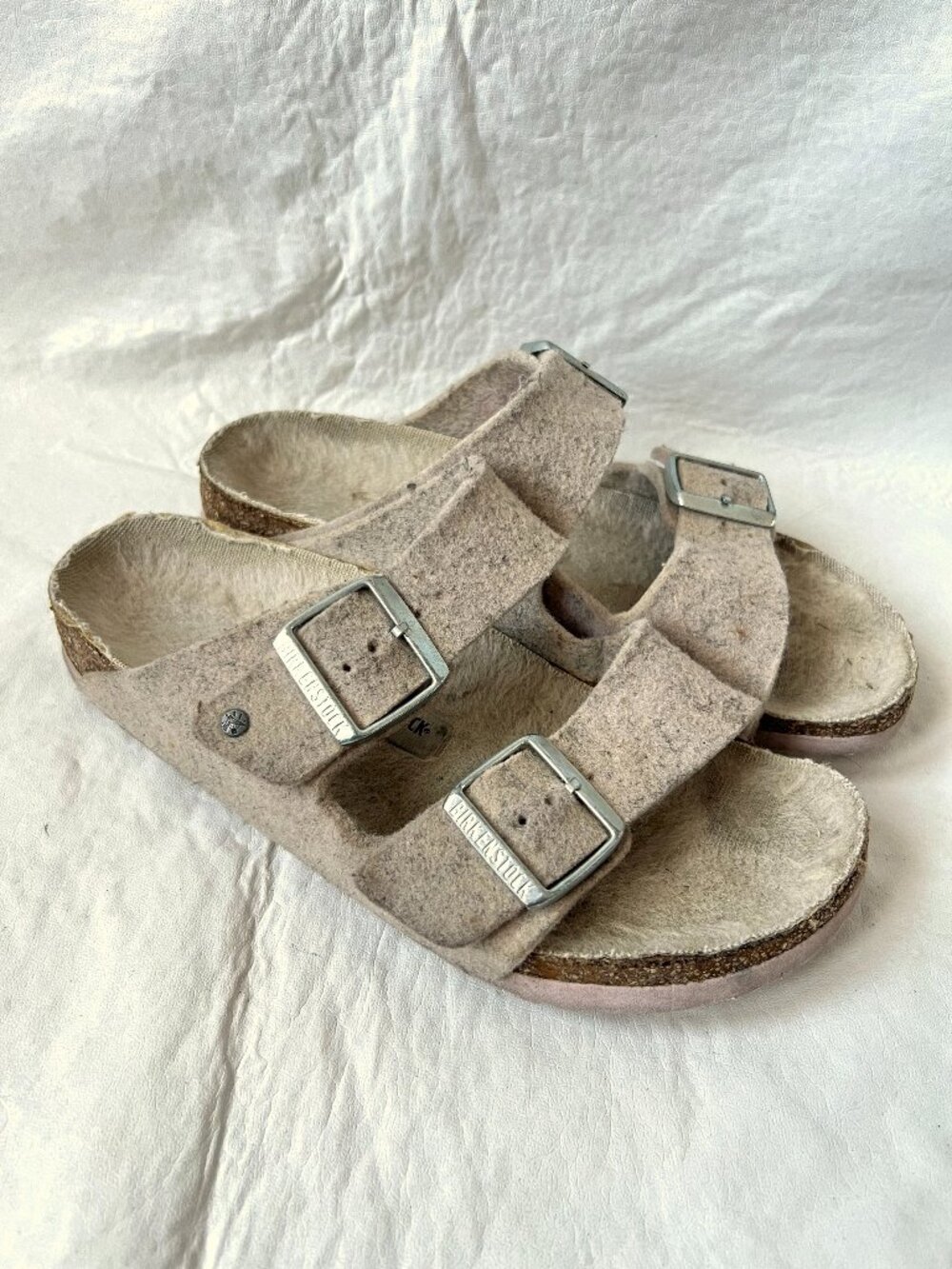 Birkenstock sandals Arizona slides light pink wool felt womens 37 6 6.5 narrow